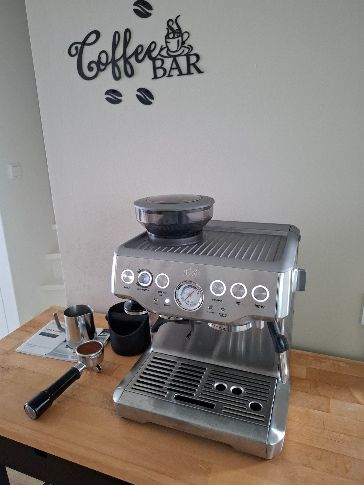 Solis espresso machine, Gebruikt, Espresso apparaat, Afneembaar waterreservoir, Koffiebonen