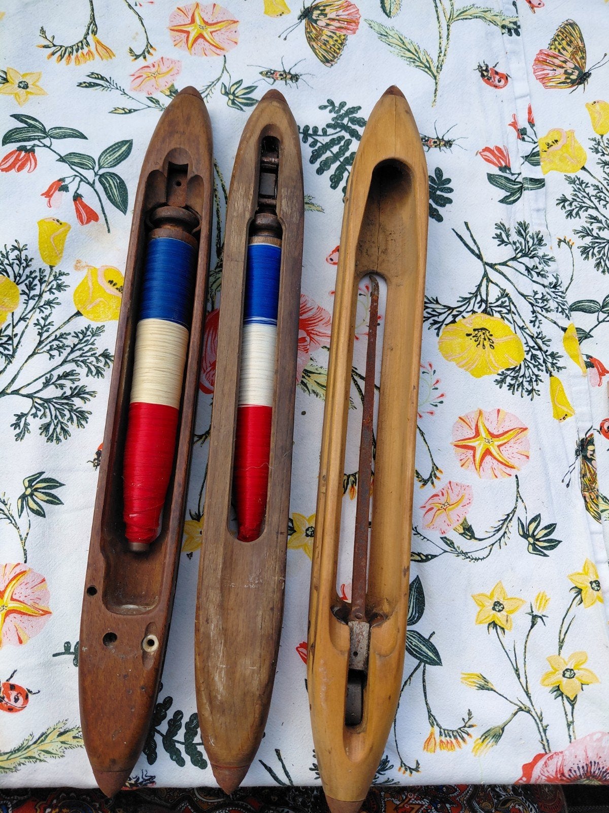 Set van 3 antieke houten schietspoelen, Antiek en Kunst, Ophalen of Verzenden