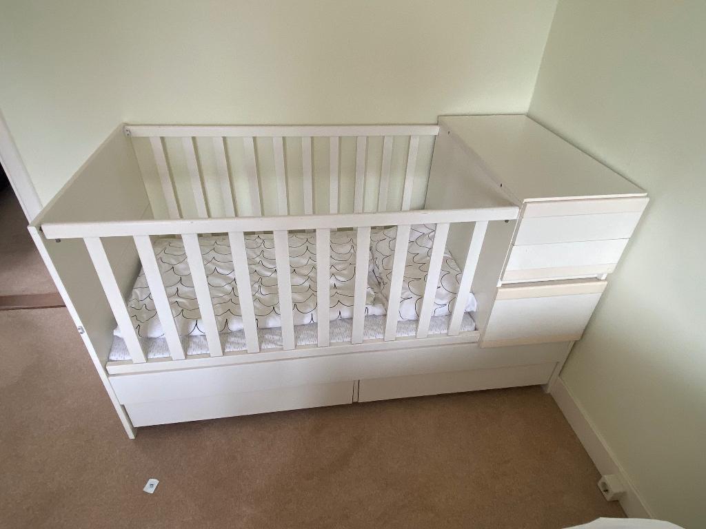 Kinderbed, Ophalen, Gebruikt, 160 tot 180 cm, 85 tot 100 cm