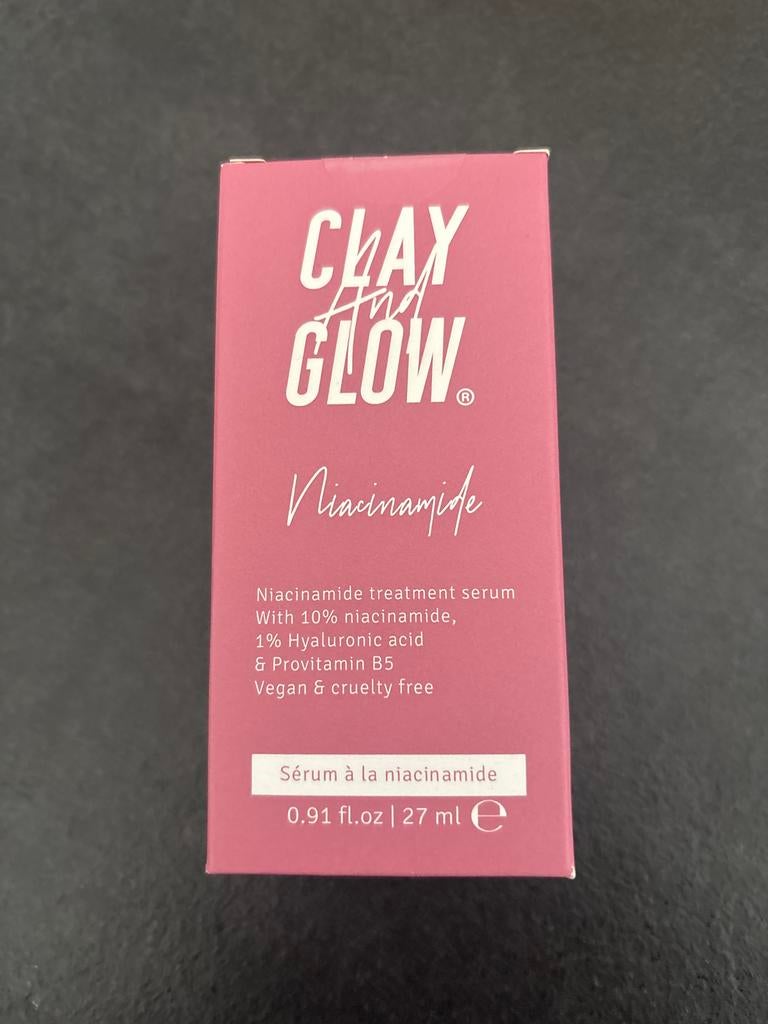 Clay And Glow Niacinamide Treatment Serum, Ophalen of Verzenden, Nieuw, Gehele gezicht, Verzorging