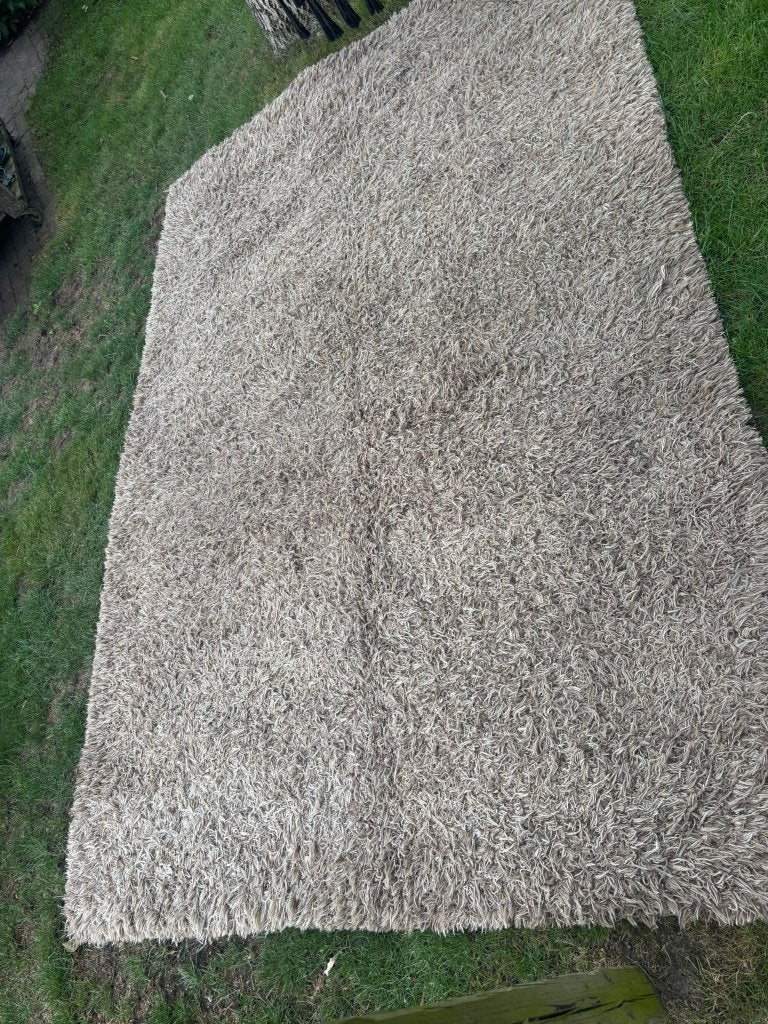 hoogpolig vloerkleed 3 x 2, Ophalen, Beige, 200 cm of meer, Zo goed als nieuw