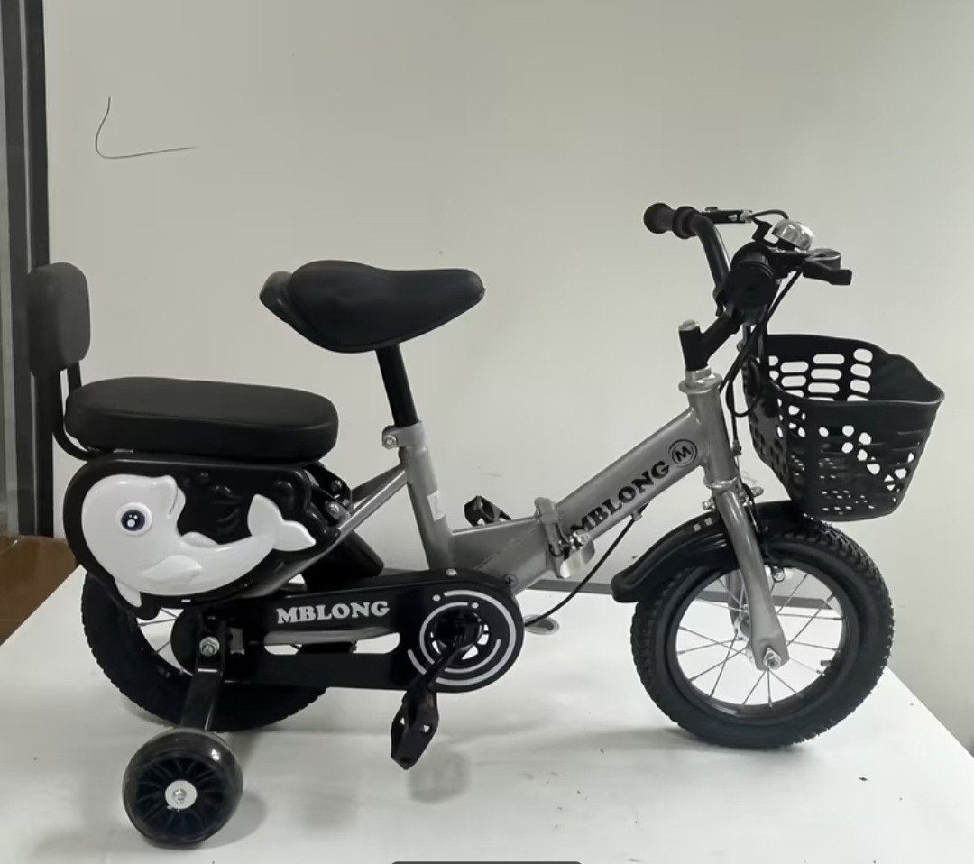 Nieuwe MBLONG Kinderfiets 12 inch met mandje en duwstang, Nieuw, Ophalen of Verzenden, Minder dan 16 inch, MBLONG