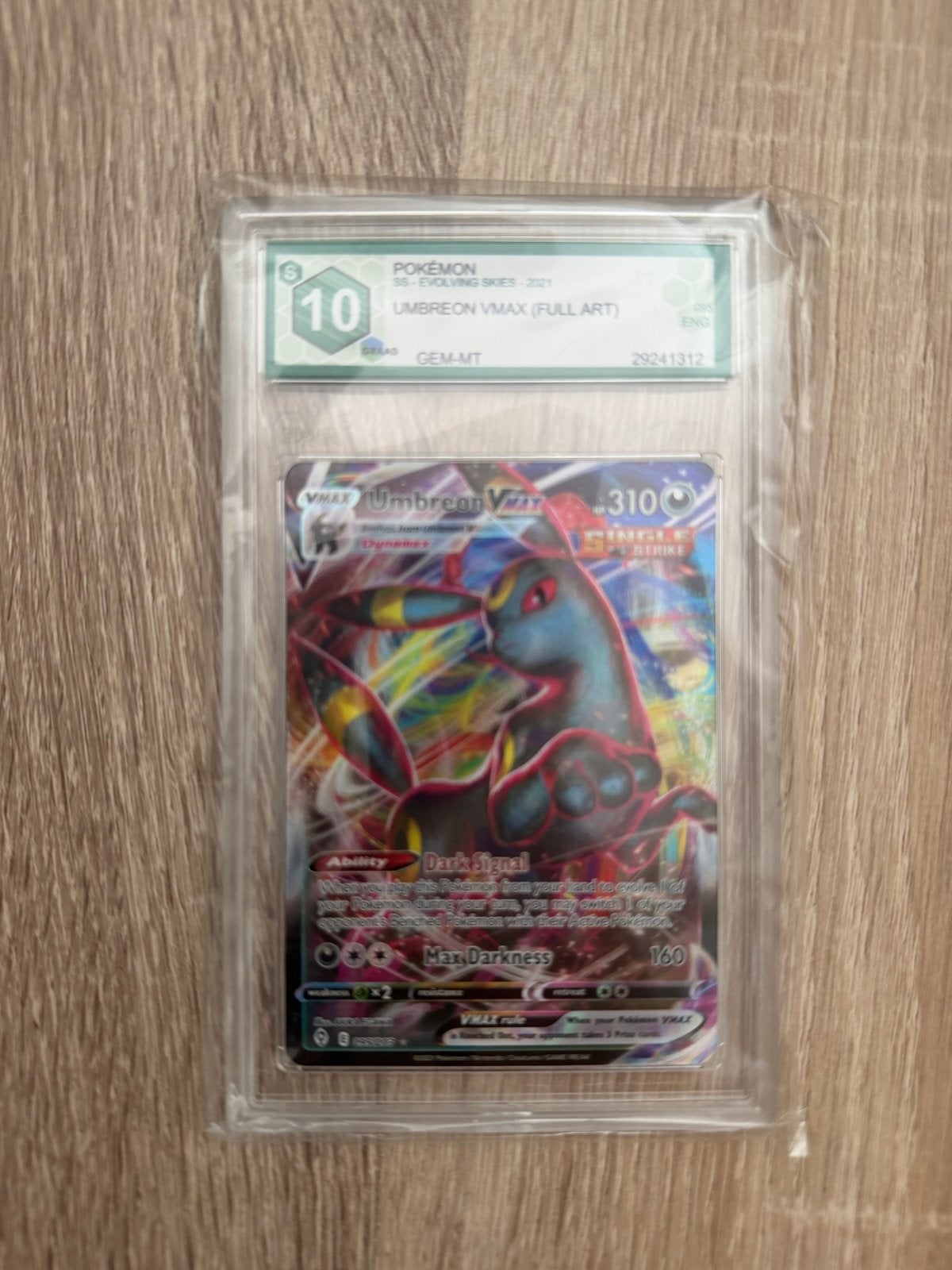 Pokémon Umbreon VMAX (Full Art) Evolving Skies 2021 GRAAD 10, Ophalen of Verzenden, Nieuw, Losse kaart