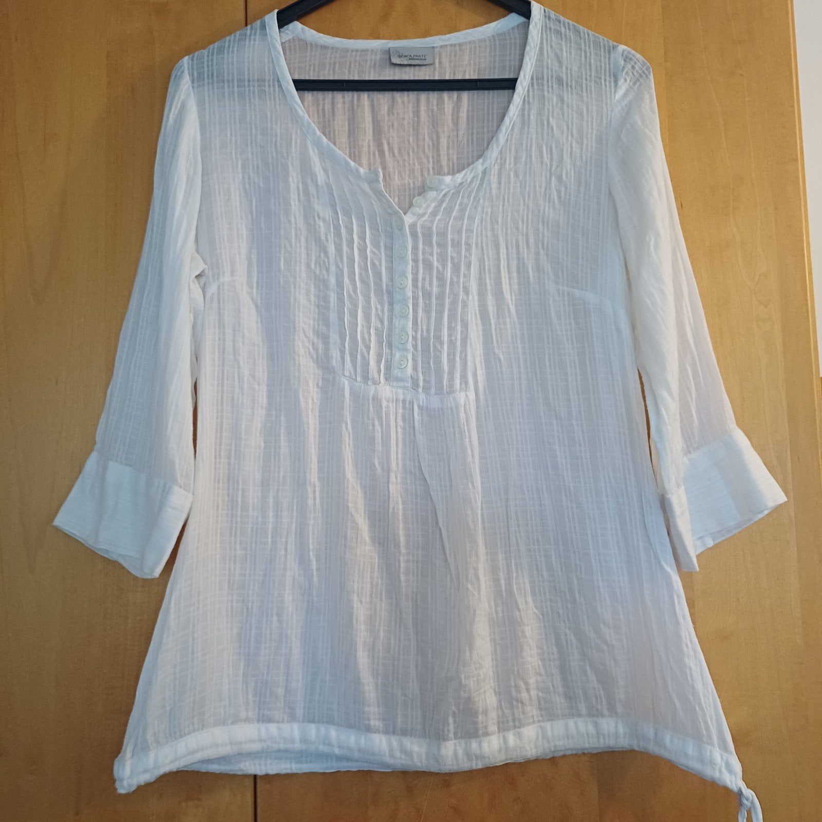 Bon'a Parte witte blouse lange mouwen india katoen luchtig, Maat 38/40 (M), Wit, Ophalen of Verzenden, Zo goed als nieuw