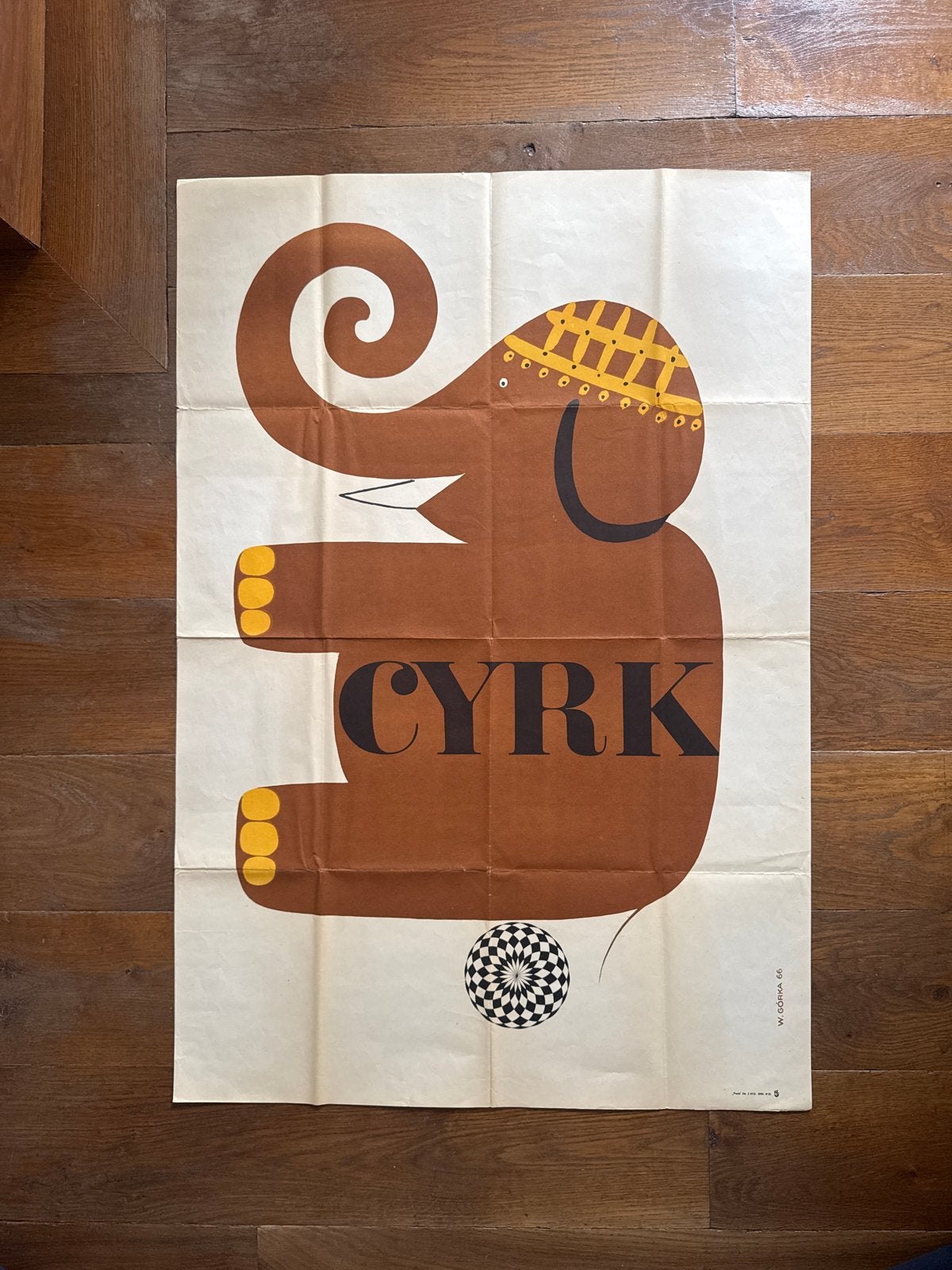 Origineel CYRK affiche - Olifant - W. Gorka, Deurposter of groter, Ophalen of Verzenden, Overige onderwerpen, Rechthoekig Staand
