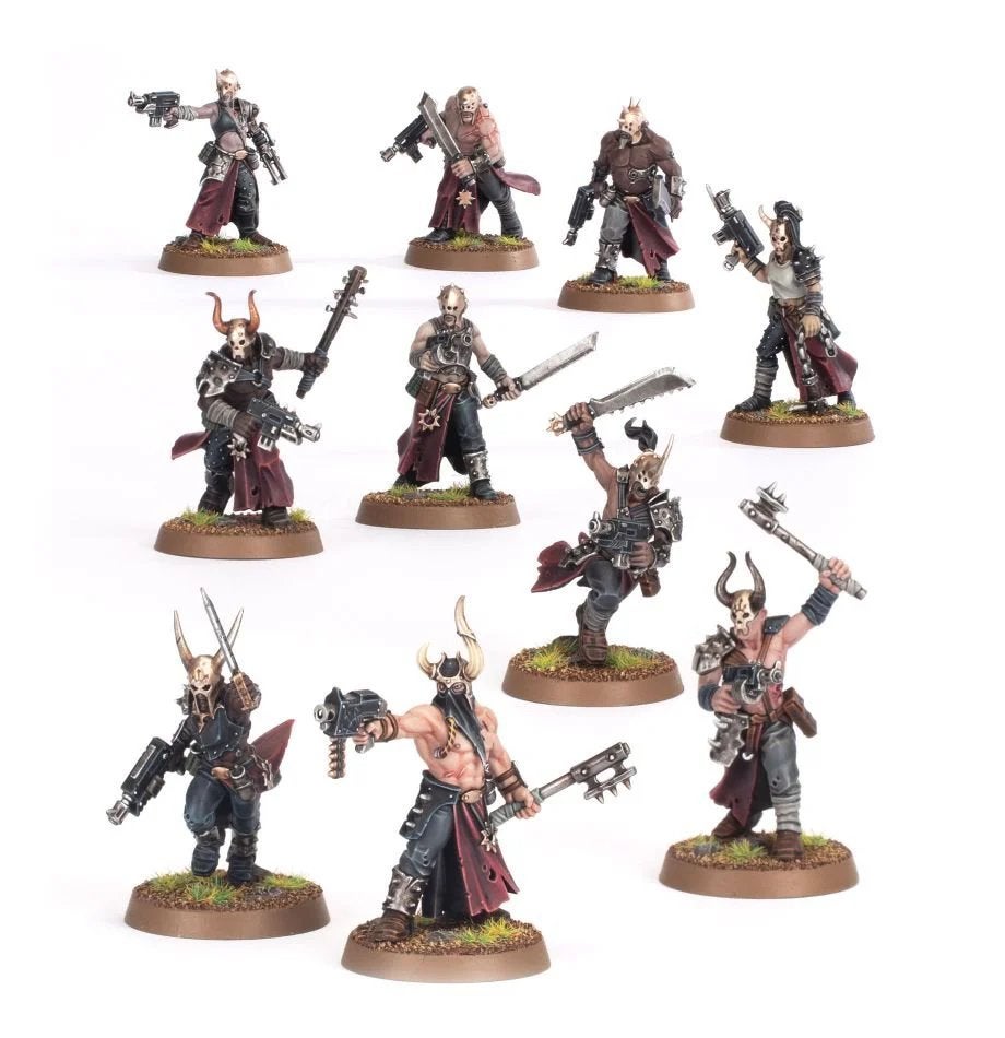 10 Chaos cultists on sprue 40k, Verzenden, Zo goed als nieuw, Warhammer 40000, Figuurtje(s)