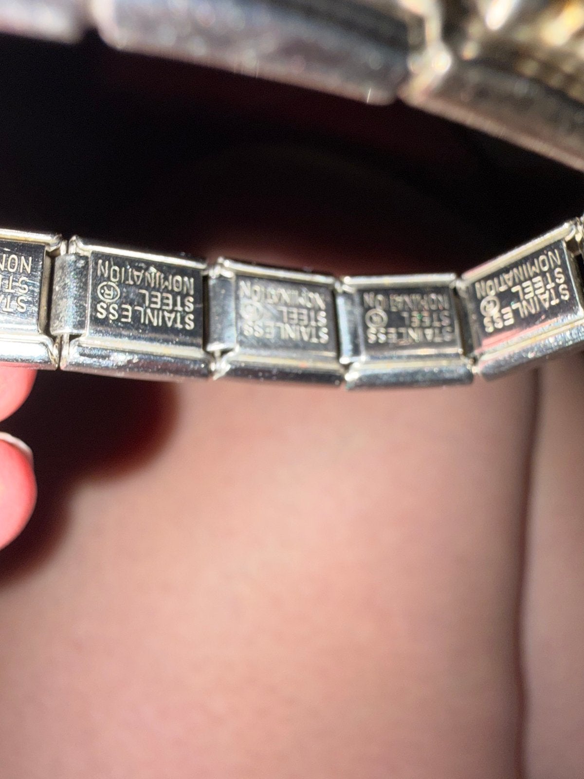 Nomination armband met 10 orginele schakels, Ophalen, Gebruikt, 17 tot 18, Dame