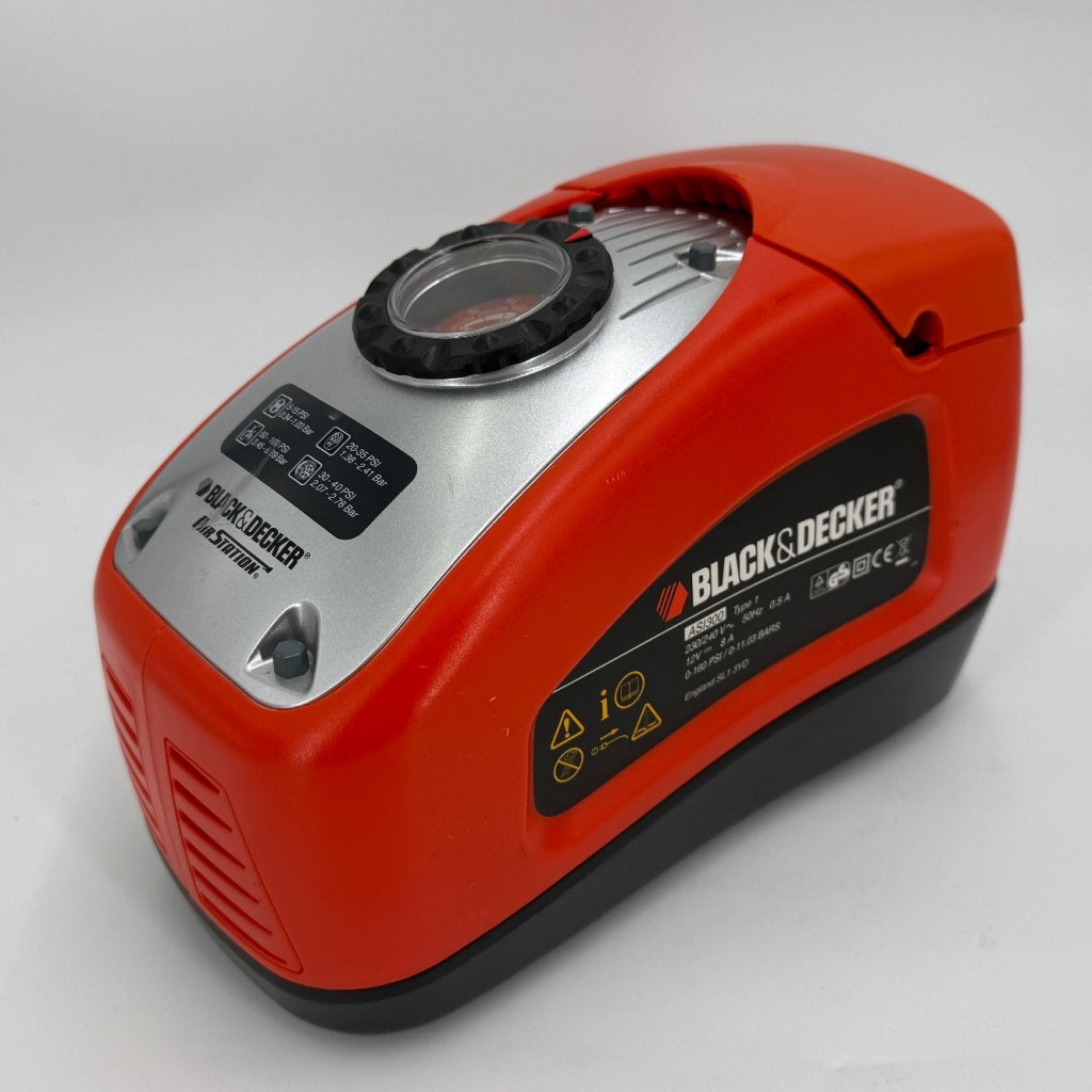 BLACK+DECKER ASI300 Mini Compressor | 11 bar, Black en Decker, Zo goed als nieuw, Support@blackendecker.com, 701 E. Joppa Road
Towson, MD 21286
USA