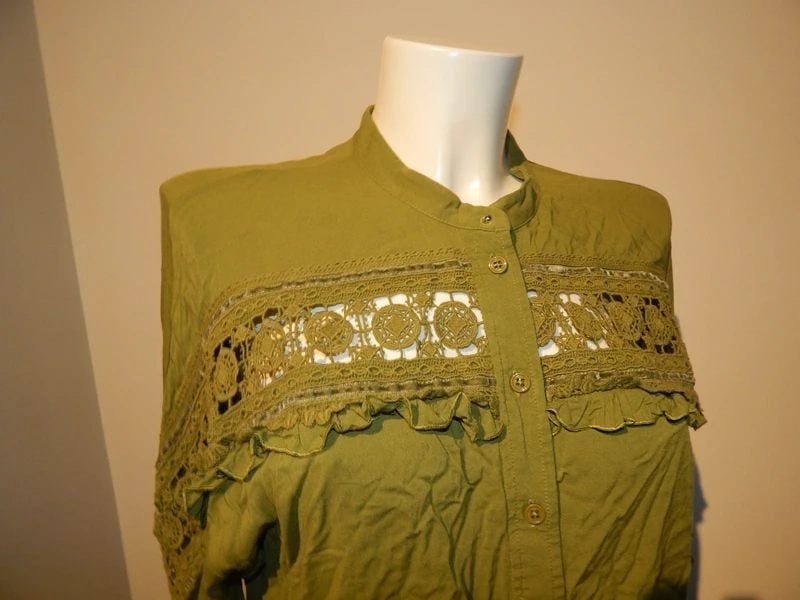 High Use appeltjes groene blouse gehaakte open delen M, Maat 38/40 (M), Zo goed als nieuw, Groen, Verzenden