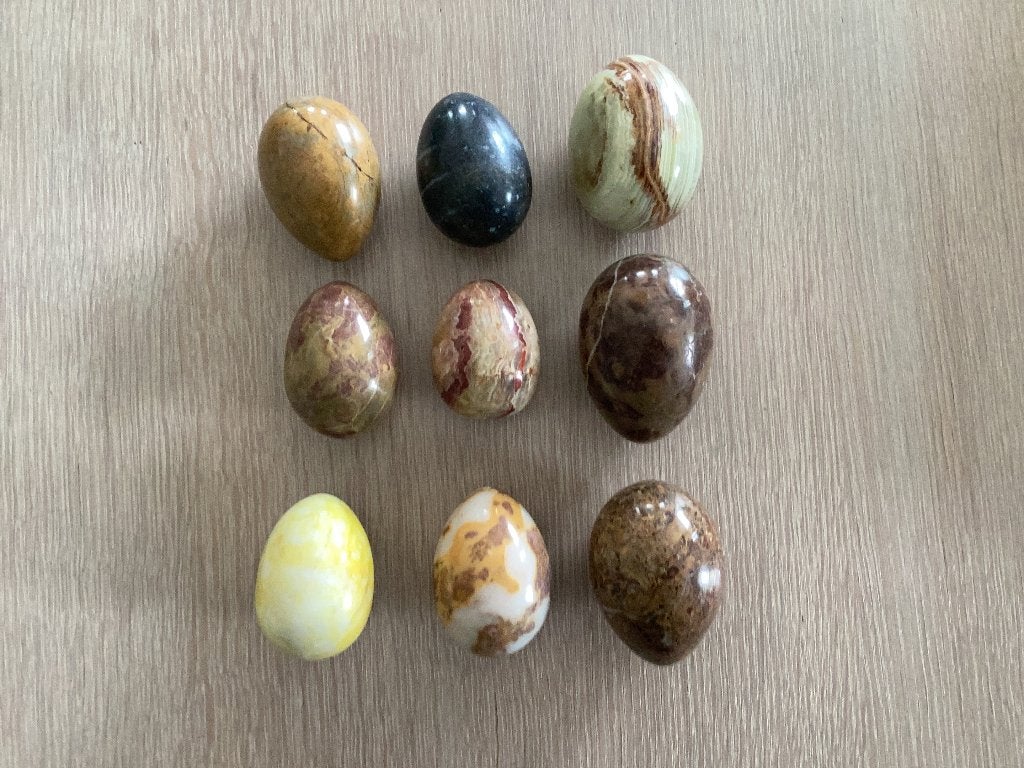 Decoratieve marmeren eieren 3 grote en 6 kleinere, Ophalen, Nieuw, Natuurlijk materiaal