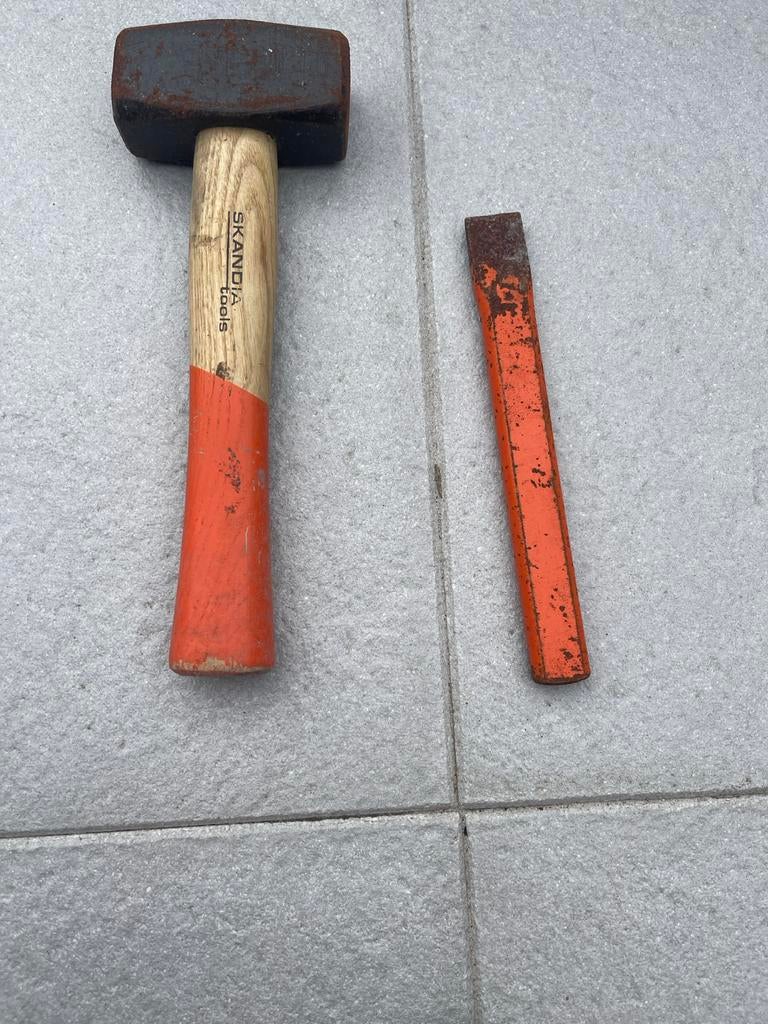 Moker en beitel set - Skandia Tools, Doe-het-zelf en Verbouw, Gereedschap | Handgereedschap, Gebruikt, Ophalen of Verzenden