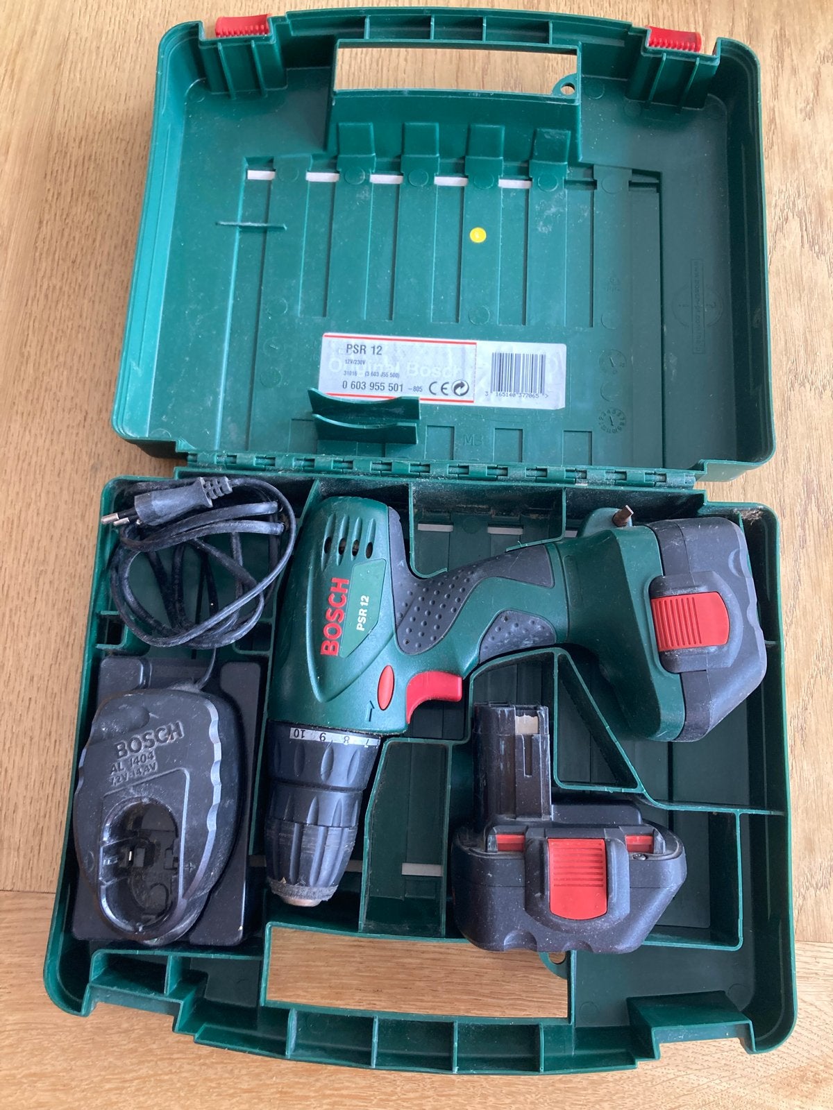 Bosch PSR 12 Accuboormachine met koffer en lader, Ophalen, Gebruikt, Variabele snelheid, Boor- en Schroefmachine