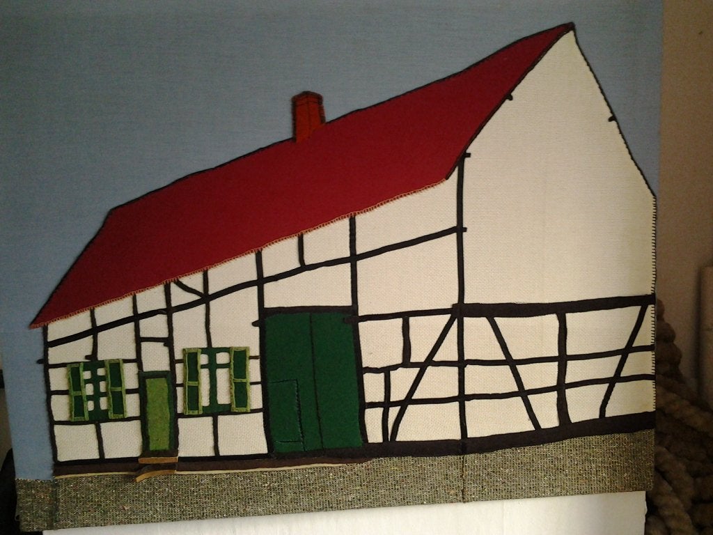 Wandkleed op houten frame, Huis en Inrichting, Ophalen, Ingelijst, Meerkleurig, Zo goed als nieuw
