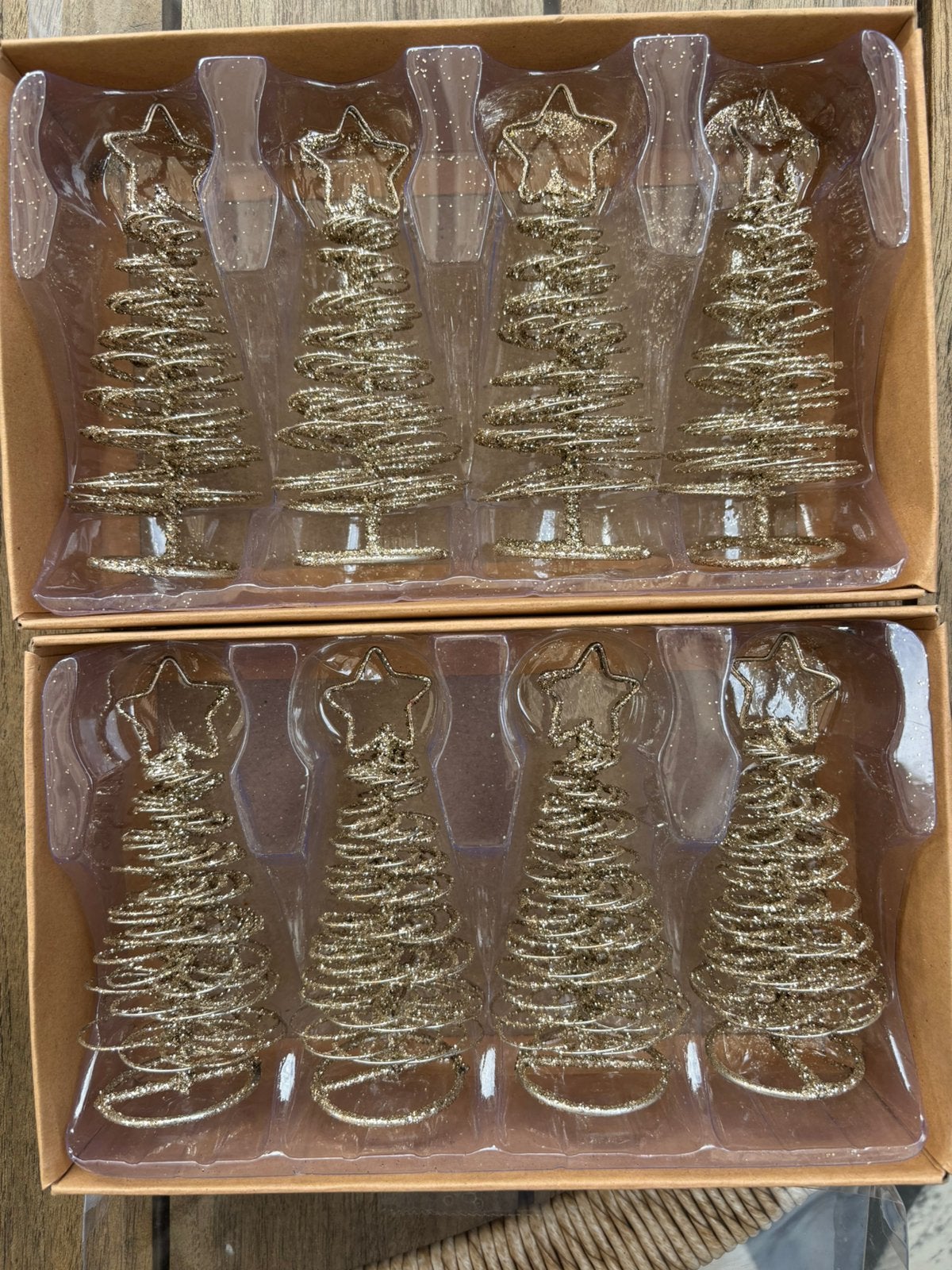 Riviera maison glitter kerstboompjes (kaarthouders), Diversen, Kerst, Ophalen of Verzenden