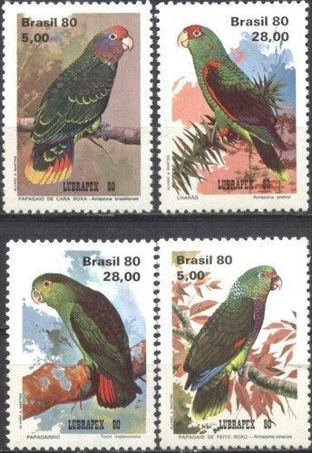 BRAZILIË 1 - Dieren: vogels (papegaaien), Verzenden, Postfris, Dier of Natuur
