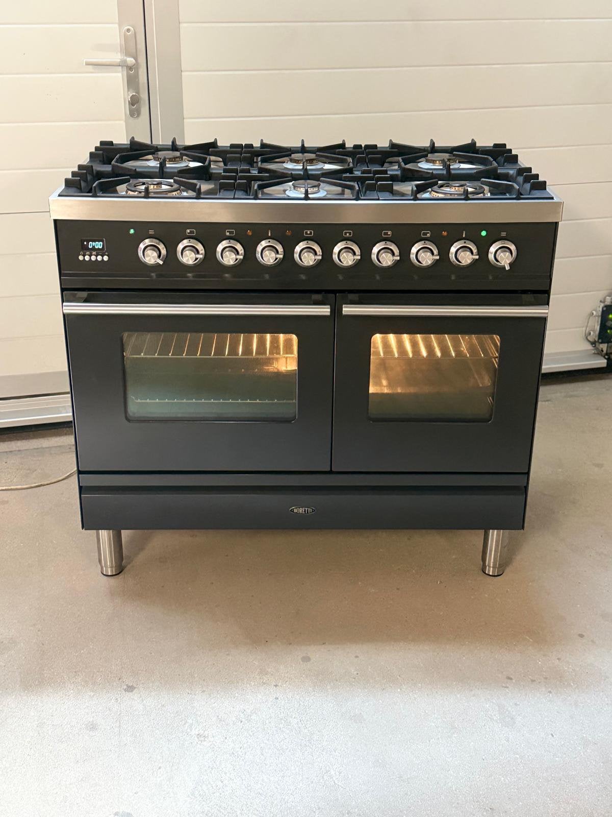 Boretti Gasfornuis 100 cm, Ophalen, Warmhoudplaat, 60 cm of meer, Zo goed als nieuw