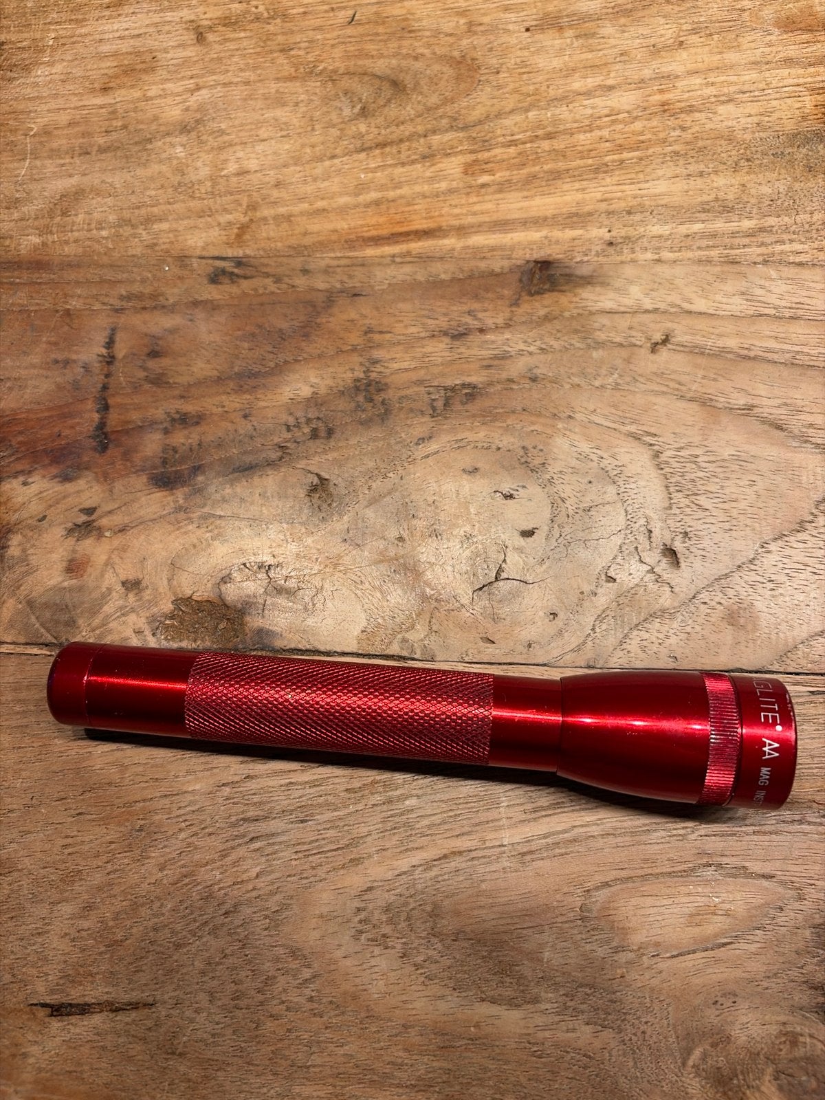 Maglite AA zaklamp - Rood, Caravans en Kamperen, Ophalen of Verzenden, Gebruikt, Batterij