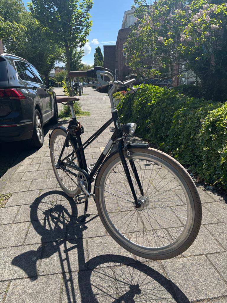 Caféracer Jet Black Damesfiets - 55cm, 3 versnellingen, Fietsen en Brommers, Fietsen | Dames | Damesfietsen, 53 tot 56 cm, Velgrem