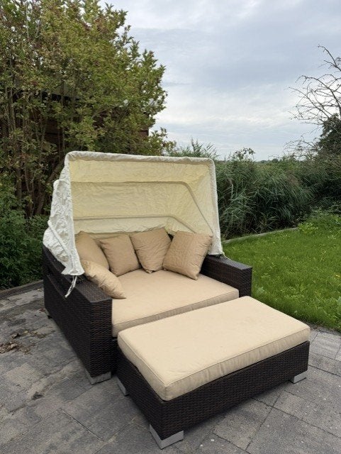 Prachtige 2-persoons lounge set, Kunststof, Bank, Zo goed als nieuw, Loungeset