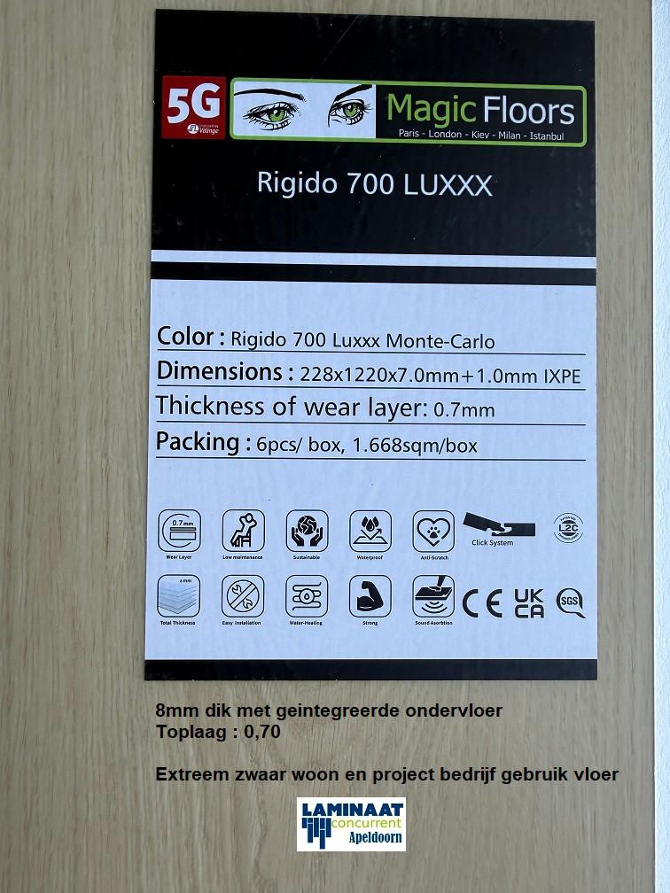8mm dik Pvc Monte-Carlo toplaag 0,70 integreerde ondervloer, Huis en Inrichting, Stoffering | Vloerbedekking, 8mm dik Pvc click met integreerde ondervloer toplaag 0,70