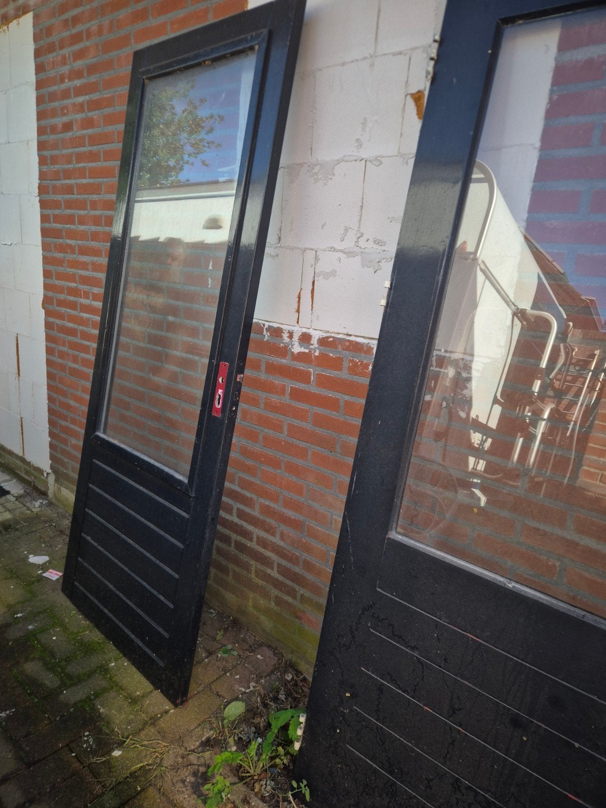 buitendeur met glas, Ophalen, Gebruikt, 80 tot 100 cm, Buitendeur