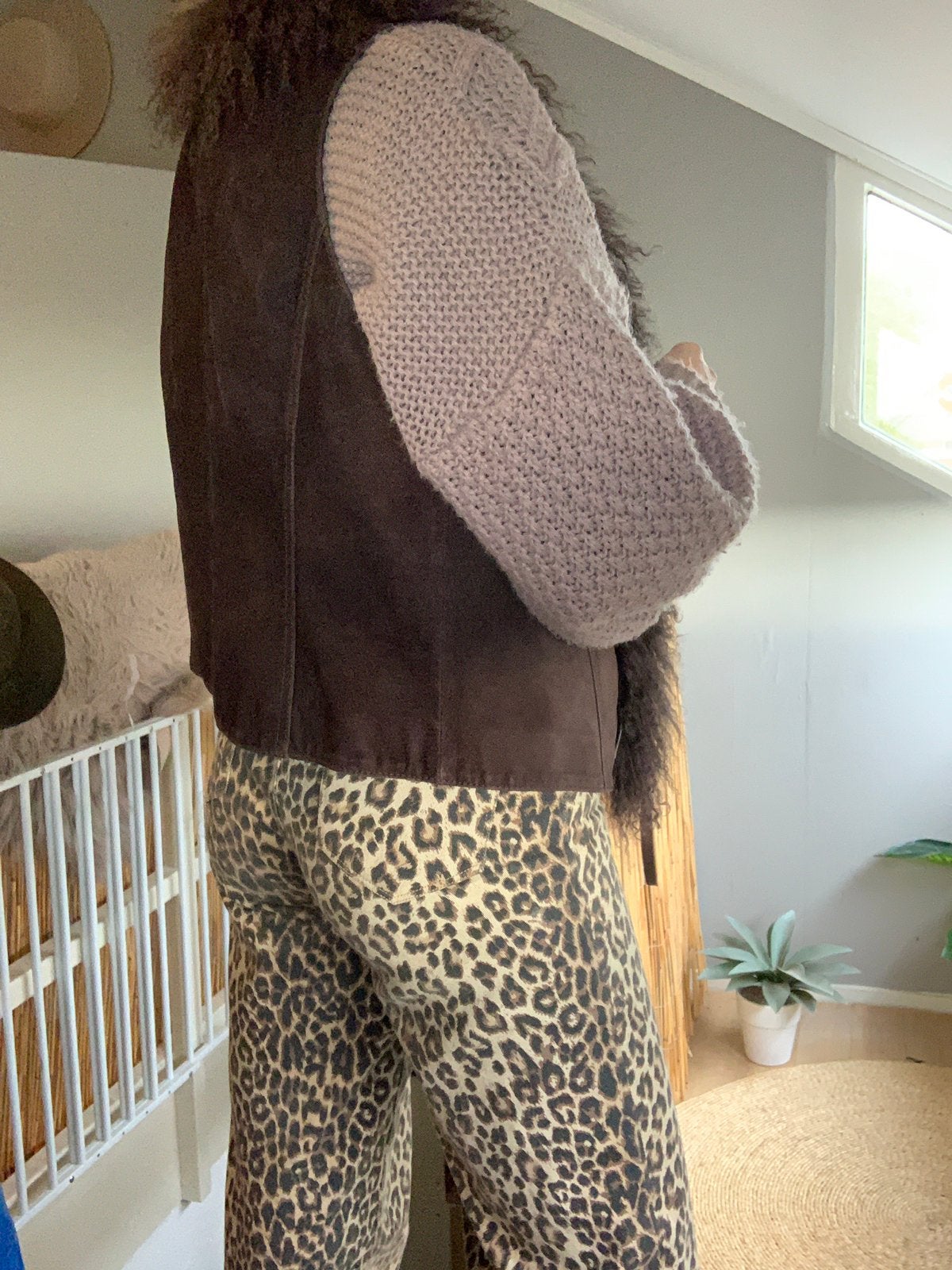 Vintage mongolian fur waistcoaf gilet M, Maat 38/40 (M), -, Nieuw, Ophalen of Verzenden