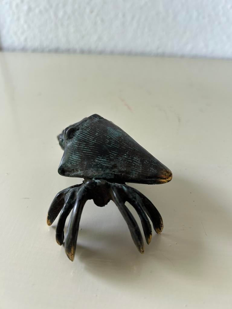 Bronzen beeldje heremietkreeft krab, Natural kunst & design, Ophalen of Verzenden