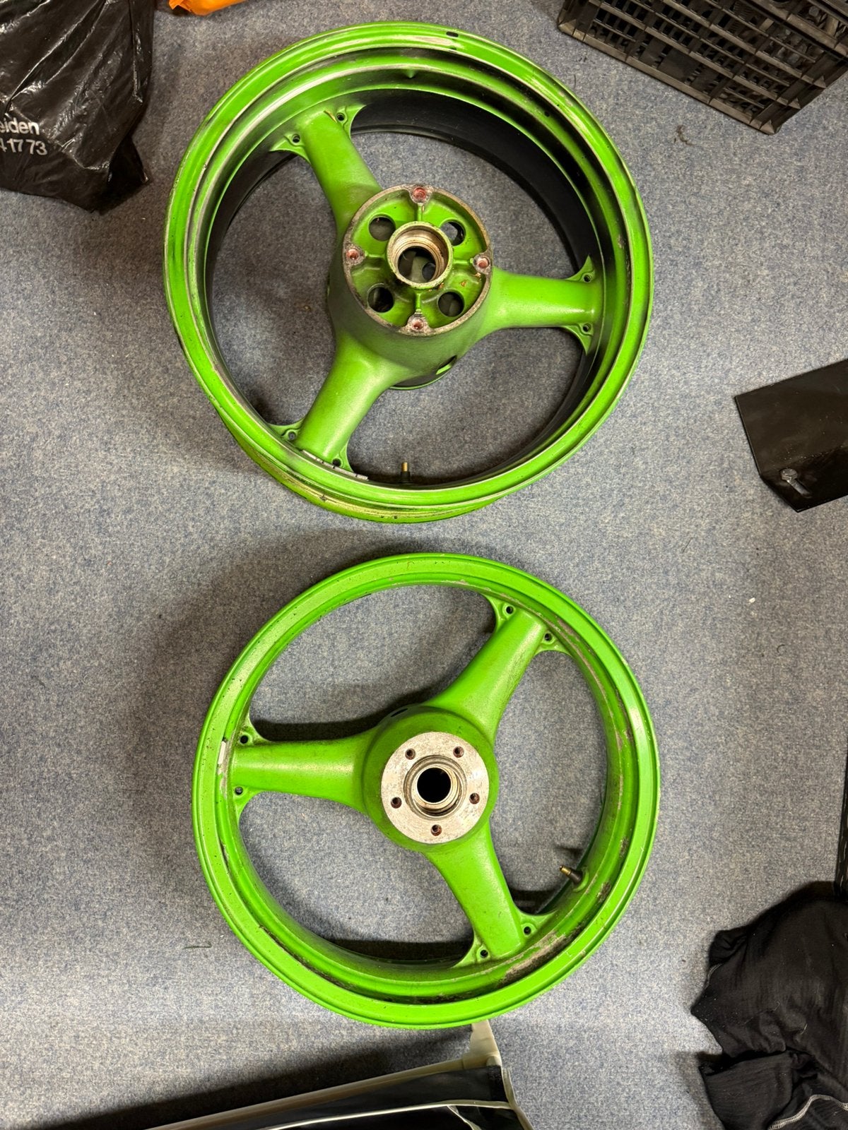 Te koop velgenset kawasaki zx-6r ninja 1998-2002, Motoren, Ophalen