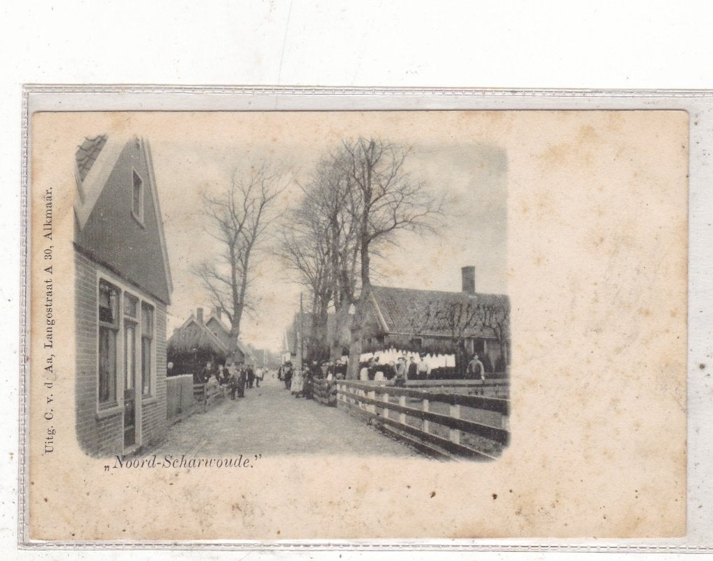 Noord Scharwouden-Dorpsgezicht 1900, Ophalen of Verzenden, Voor 1920, Gelopen, Noord-Holland