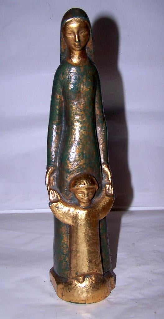 Prachtig vintage beeld Maria met kind- Gebr. Paridon. H.16cm, Antiek en Kunst, Ophalen of Verzenden