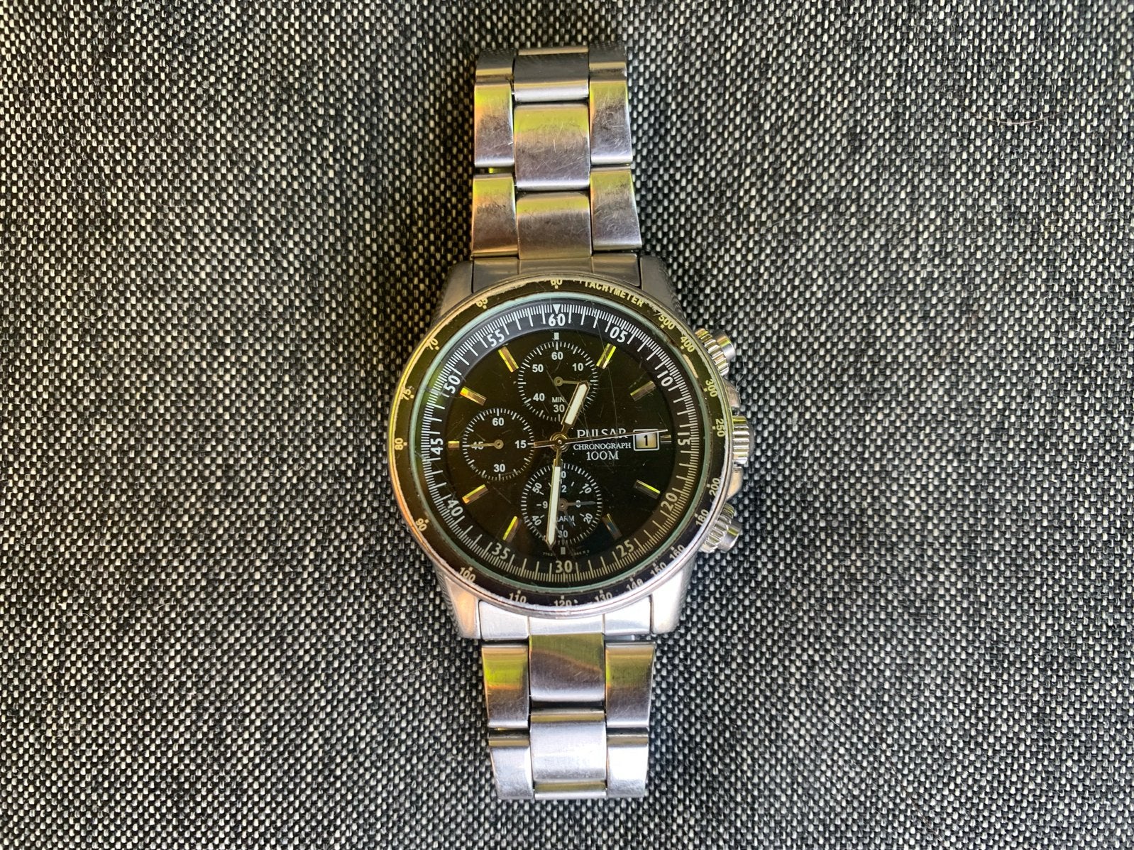 Pulsar Chronograaf Herenhorloge - Stainless steel, Sieraden, Tassen en Uiterlijk, Horloges | Heren, Gebruikt, Polshorloge, Overige merken