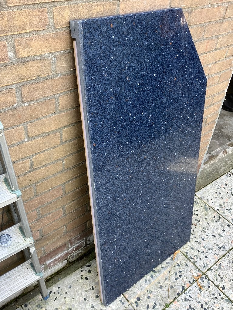 Granieten aanrechtblad, Huis en Inrichting, Ophalen, Gebruikt, Blauw, 150 tot 200 cm