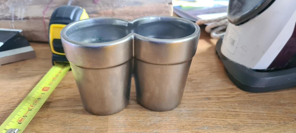 Zilveren bloempot bloempotten bloembak bloembakken, Ophalen, Rond, Zo goed als nieuw, Aardewerk