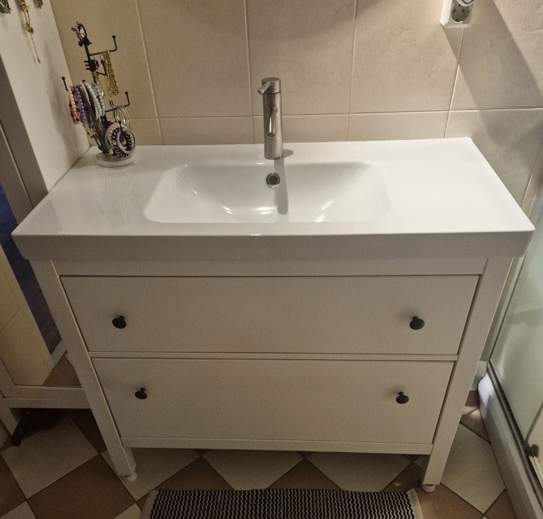 Badkamermeubelset, Ophalen, 25 tot 50 cm, (Half)hoge kast