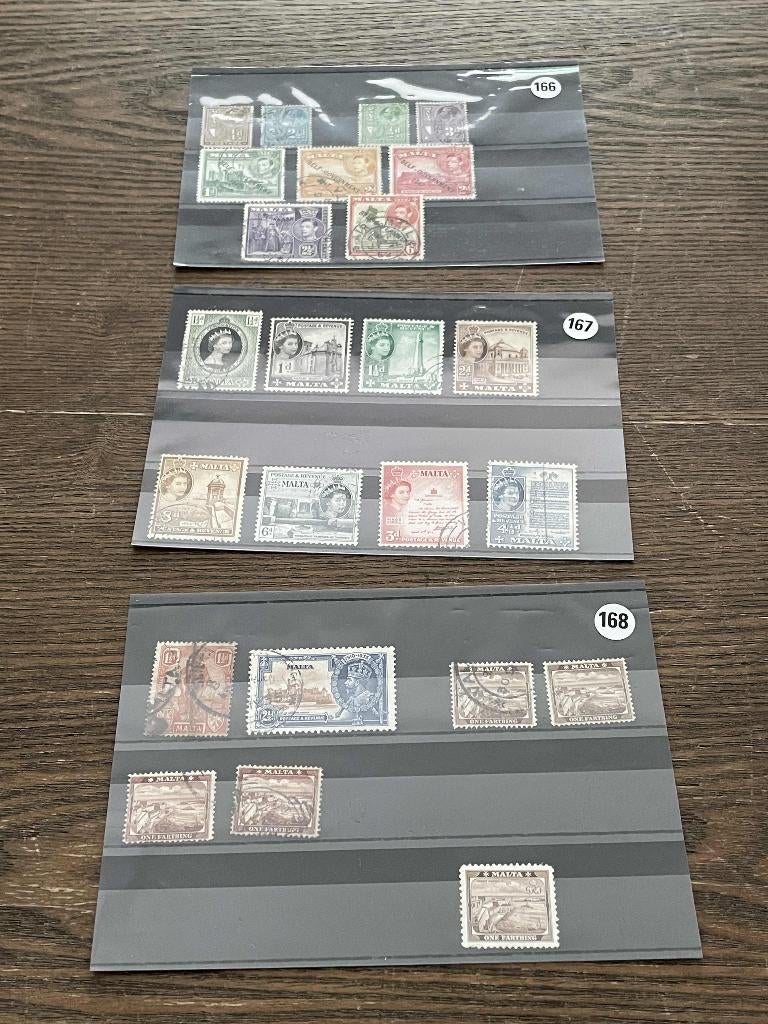 postzegels Malta oude postzegels op kaart (166-167-168), Postzegels en Munten, Postzegels | Volle albums en Verzamelingen, Verzenden