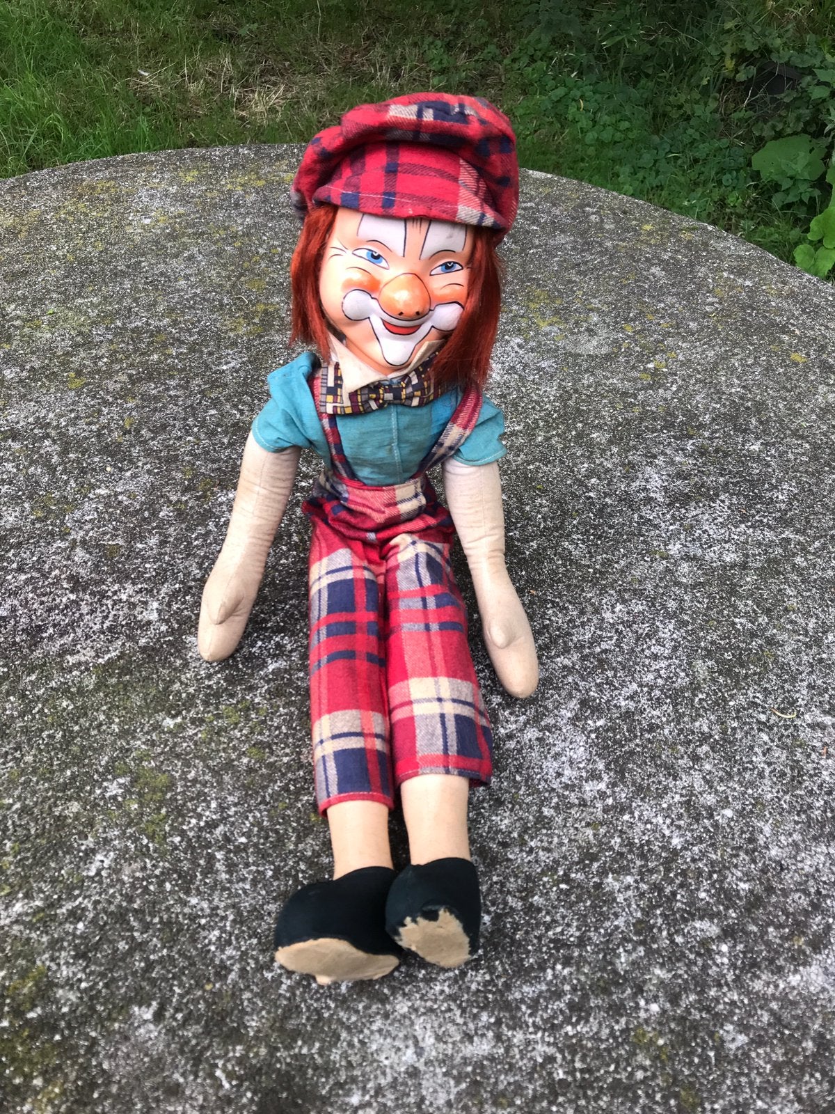 Vintage clown lappenpop , eind 60e jaren, Ophalen of Verzenden