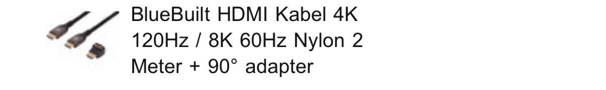 Nieuwe (nog in ongeopende doos) Bluebuilt HDMI kabel., Overige materialen, Nieuw, Ophalen of Verzenden, 2 tot 4 meter