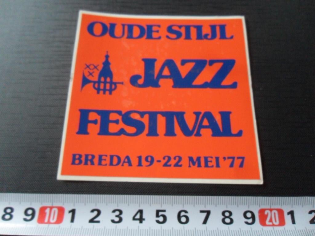 sticker Breda Oude stijl Jazz Festival 1977, Ophalen, Zo goed als nieuw