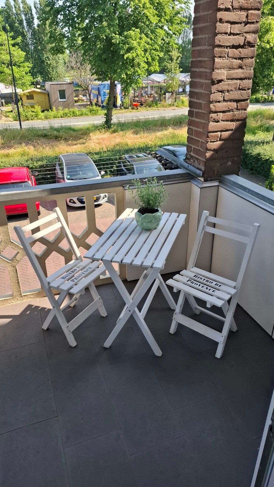Leuk brocante bistro set!️️, Ophalen, Overige materialen, 2 zitplaatsen