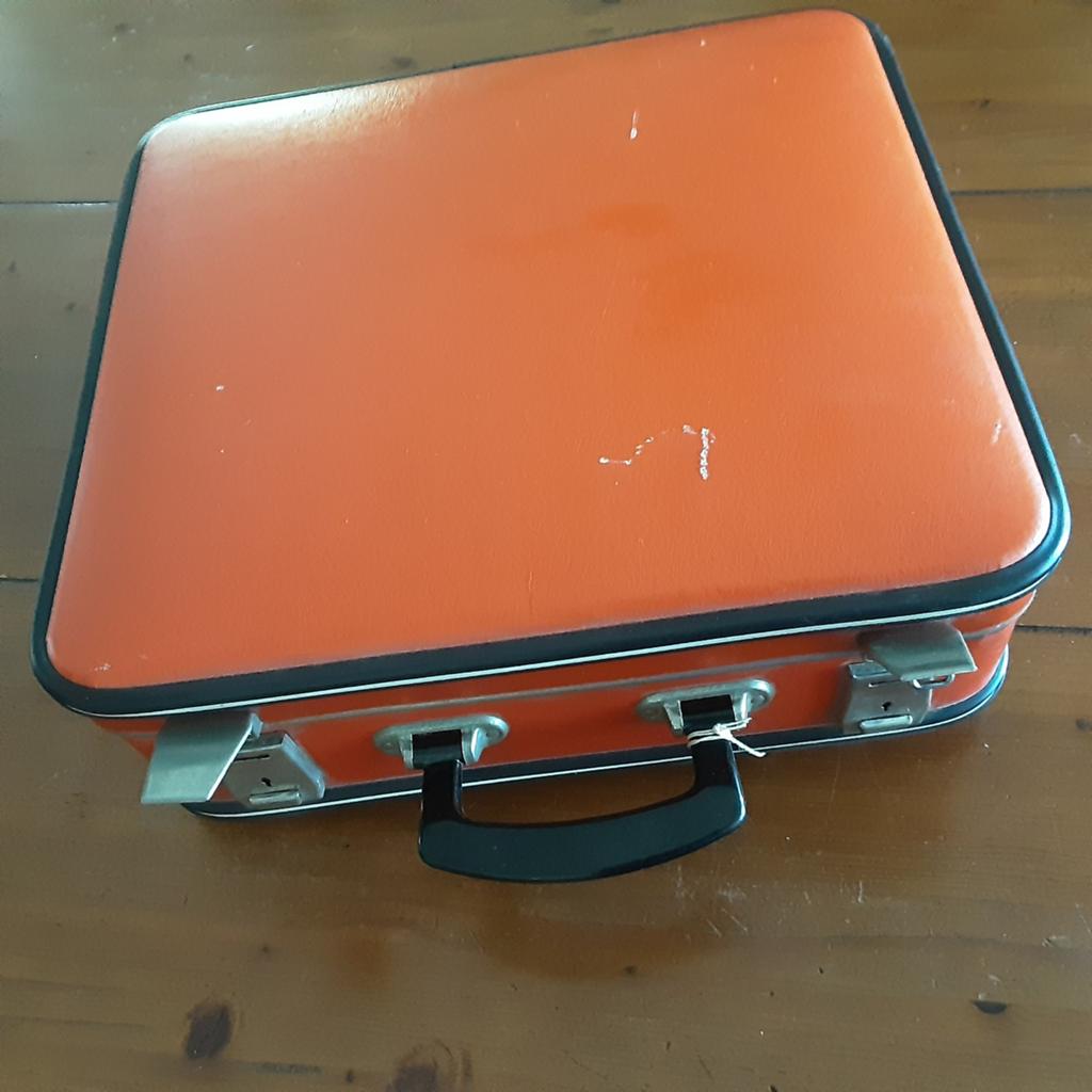 Vintage koffer jaren 70.met 2 sleutels bruids handschoenen ,, Ophalen of Verzenden, Gebruikt, Leer