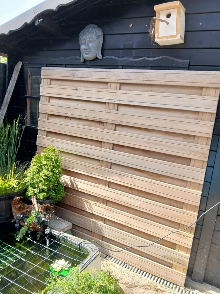Houten tuinscherm / schuttingdeel, Tuin en Terras, Schuttingen, Minder dan 3 meter, Ophalen of Verzenden, Hout, 1 tot 2 meter