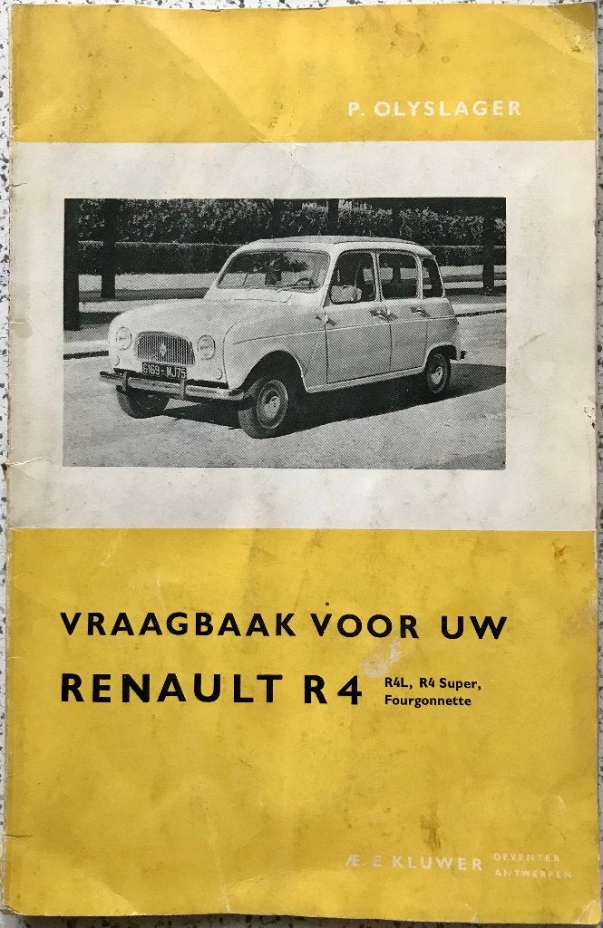 Vraagbaak Renault 4L, 4L Super, Fourgonnette - P. Olyslager, Boeken, Gelezen, Ophalen of Verzenden, Renault, P. Olyslager