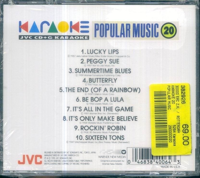 cd van Karaoke Popular Music 20 [ jvc CD+G], Verzenden, Zo goed als nieuw