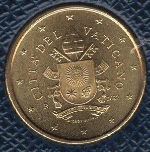 50 Eurocent Vaticaan 2022 UNC - Pauselijk wapen Franciscus 1, Verzenden, Vaticaanstad, 50 cent, Losse munt