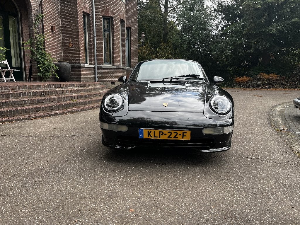 Porsche 993 handgeschakeld cabrio, tripple black, Auto's, Euro 2, 1373 kg, Zwart, Cabriolet