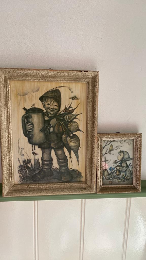Twee oude prentjes van Hummeltje, Antiek en Kunst, Curiosa en Brocante, Ophalen of Verzenden