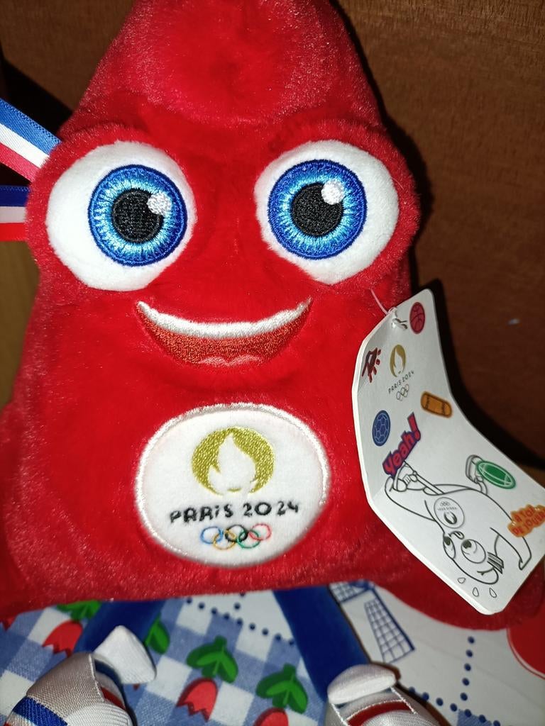 Olympische spelen knuffel Parijs 2024 Eiffeltoren 26 cm, Ophalen of Verzenden, Zo goed als nieuw, Overige typen