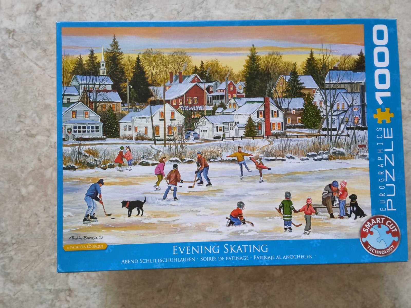 Eurographics Legpuzzel 1000 stukjes: Evening Skating, Hobby en Vrije tijd, Denksport en Puzzels, Ophalen of Verzenden, 500 t/m 1500 stukjes