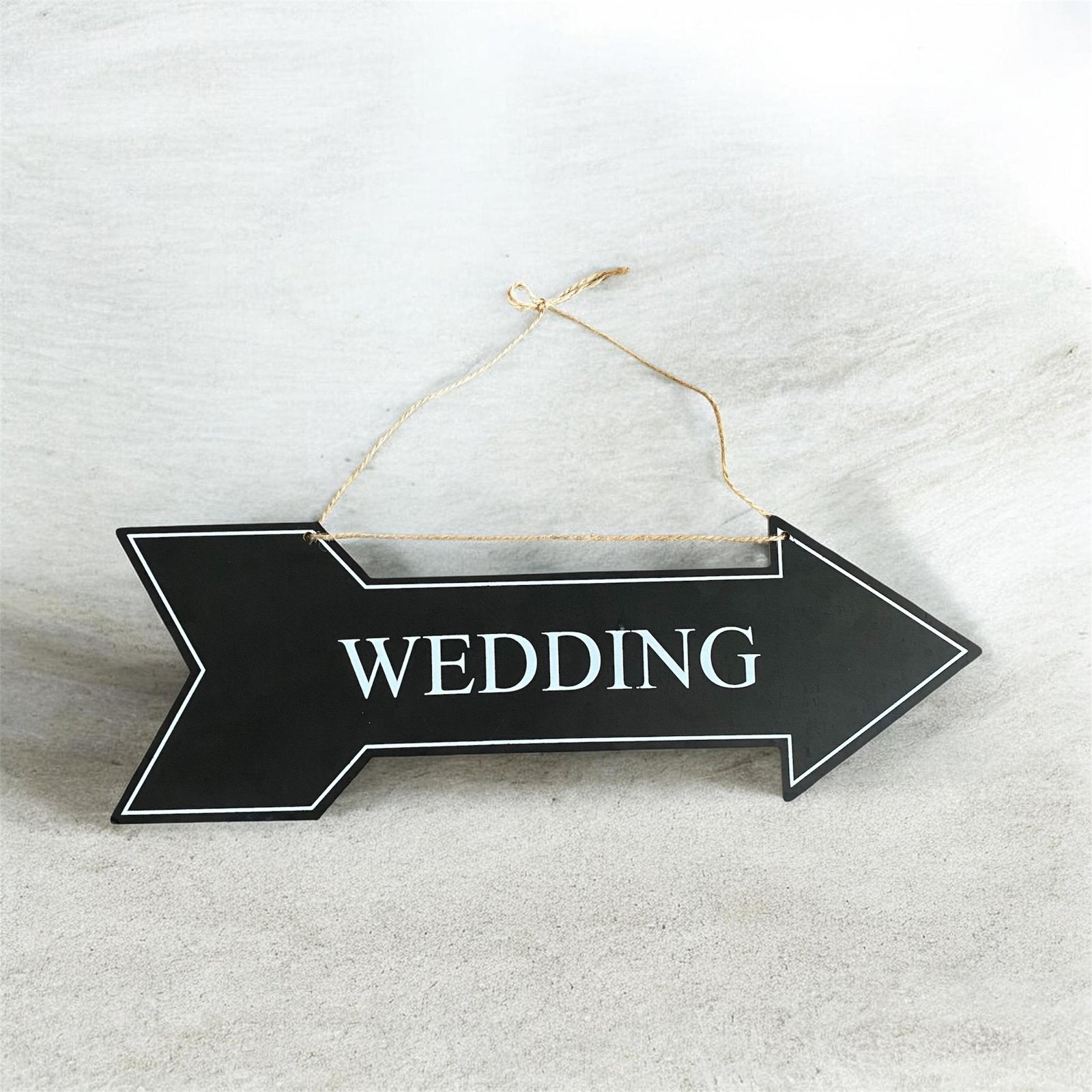 Decoratief wegwijsbord Wedding, zwart houten pijl, Ophalen of Verzenden, Zo goed als nieuw, Versiering, Geboorte of Huwelijk