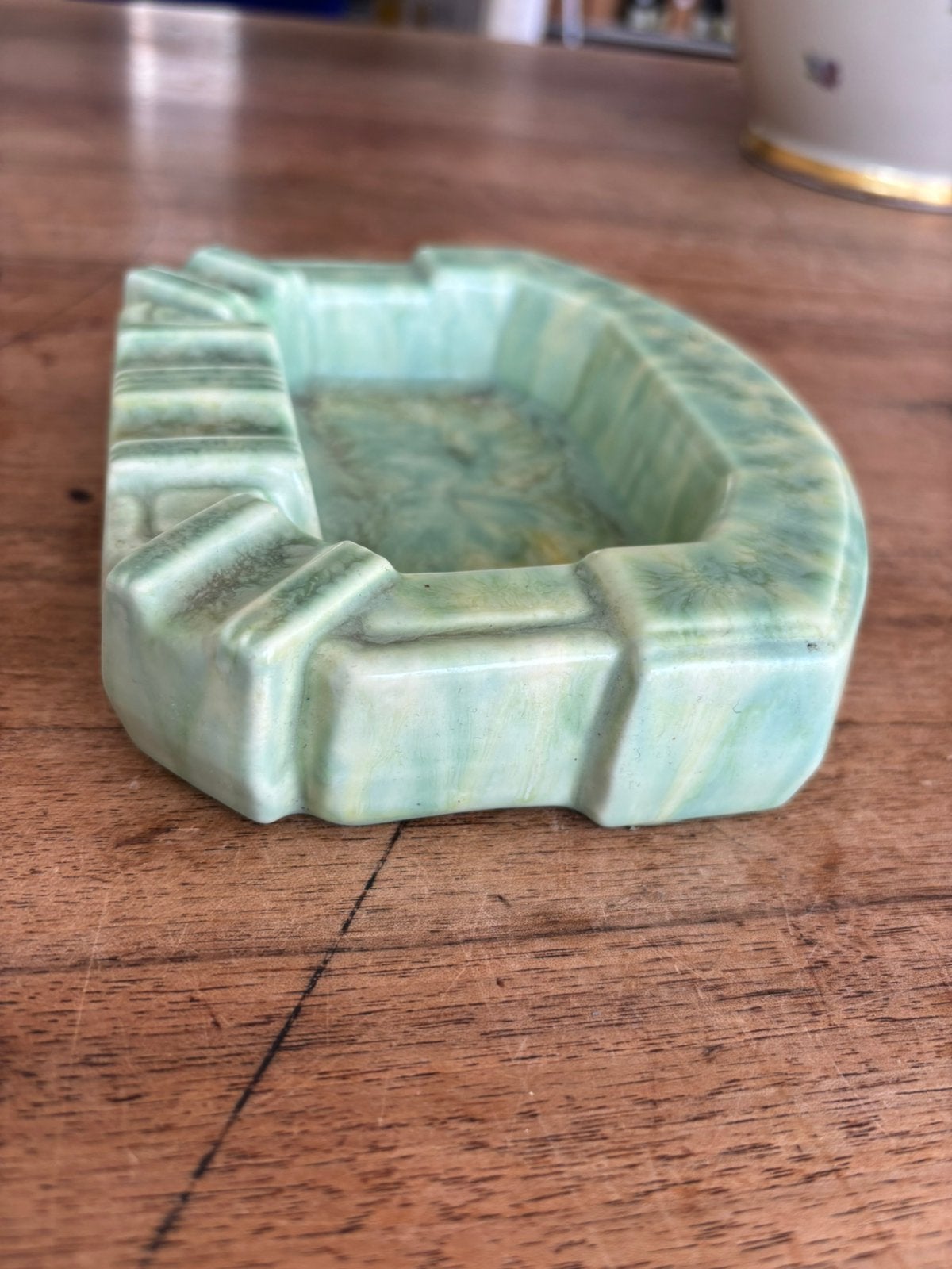 Art deco asbak mint groen, Antiek en Kunst, Ophalen